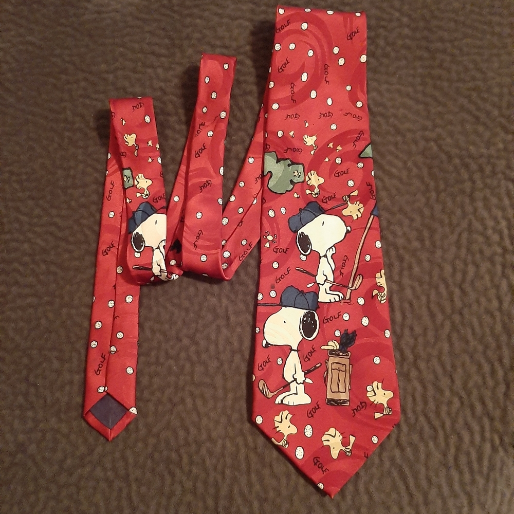 Vintage SnoopyPeanuts Golf Silk Tie